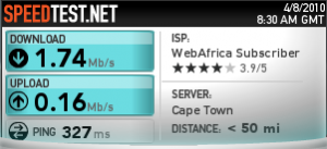 Second Web Africa Speed Test