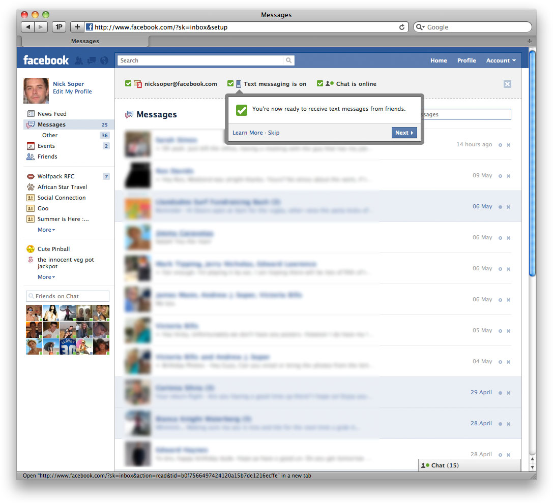 Facebook Mail Turns on - Step 5