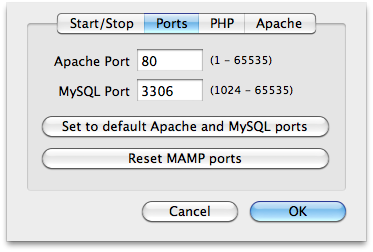 Mamp PHP Ports Preferences Pane