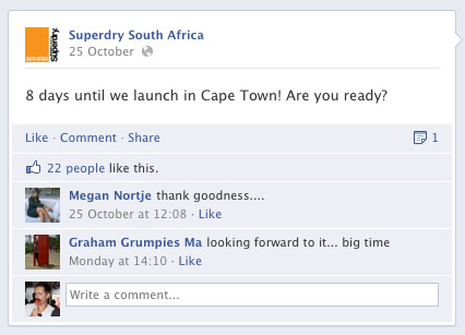 Superdry South Africa Facebook Post 3
